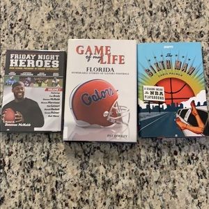 Bundle Lot of 3 / 2 Sports Hardcover Books Novels & DVD ( New )
